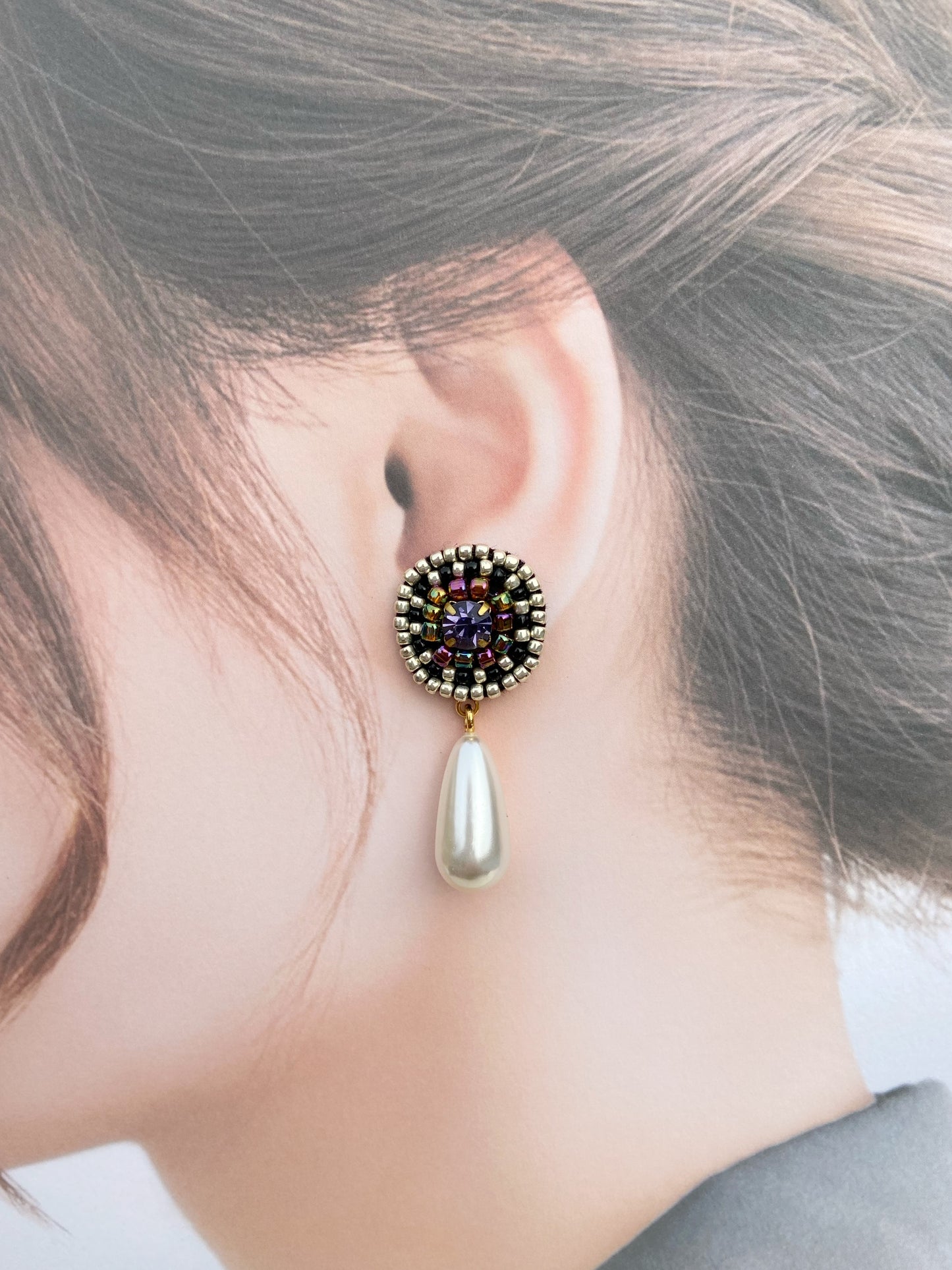 IE046_Bead Embroidered Earrings