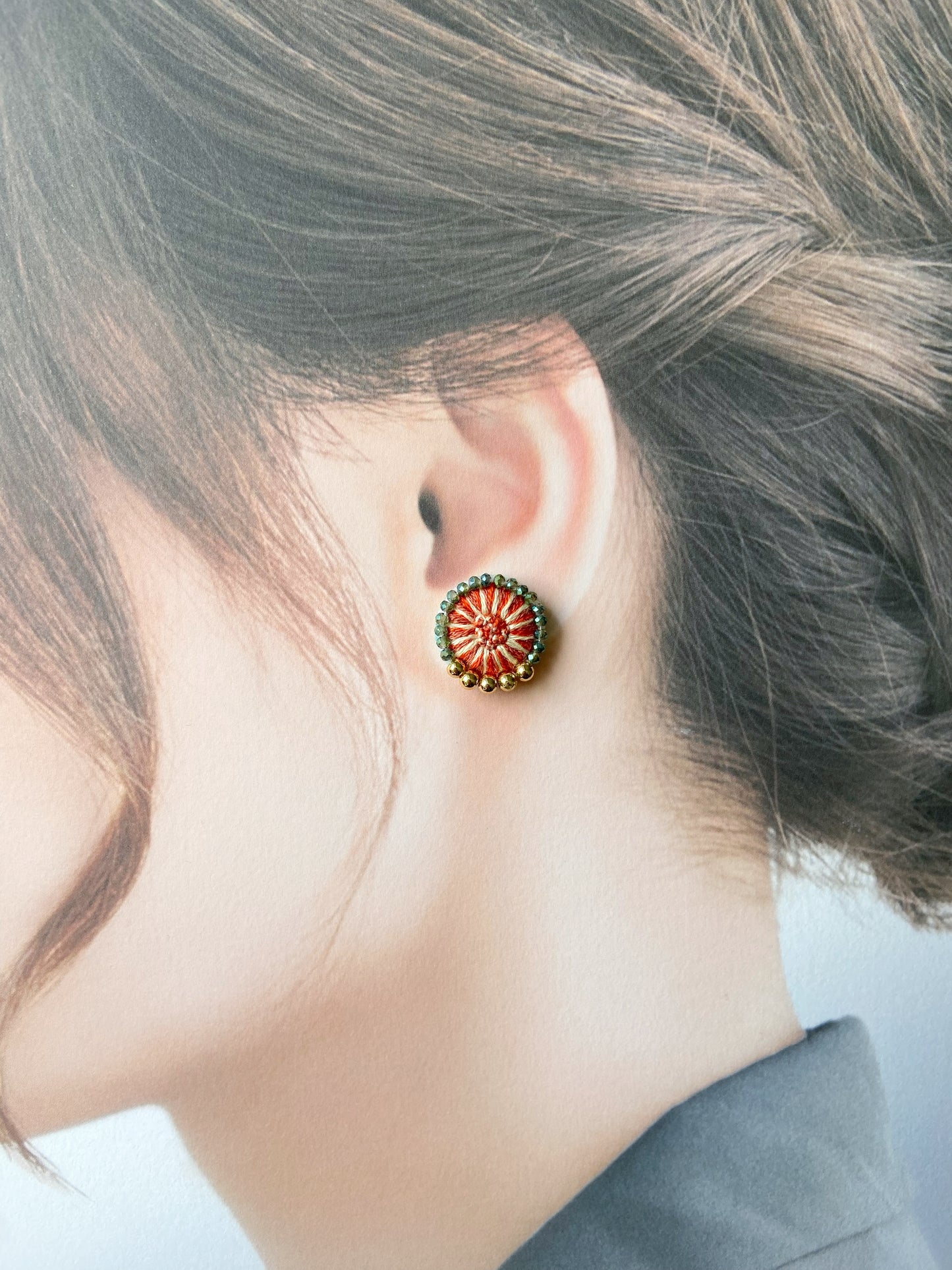 IE161_Circus Thread & Bead Embroidered Earrings