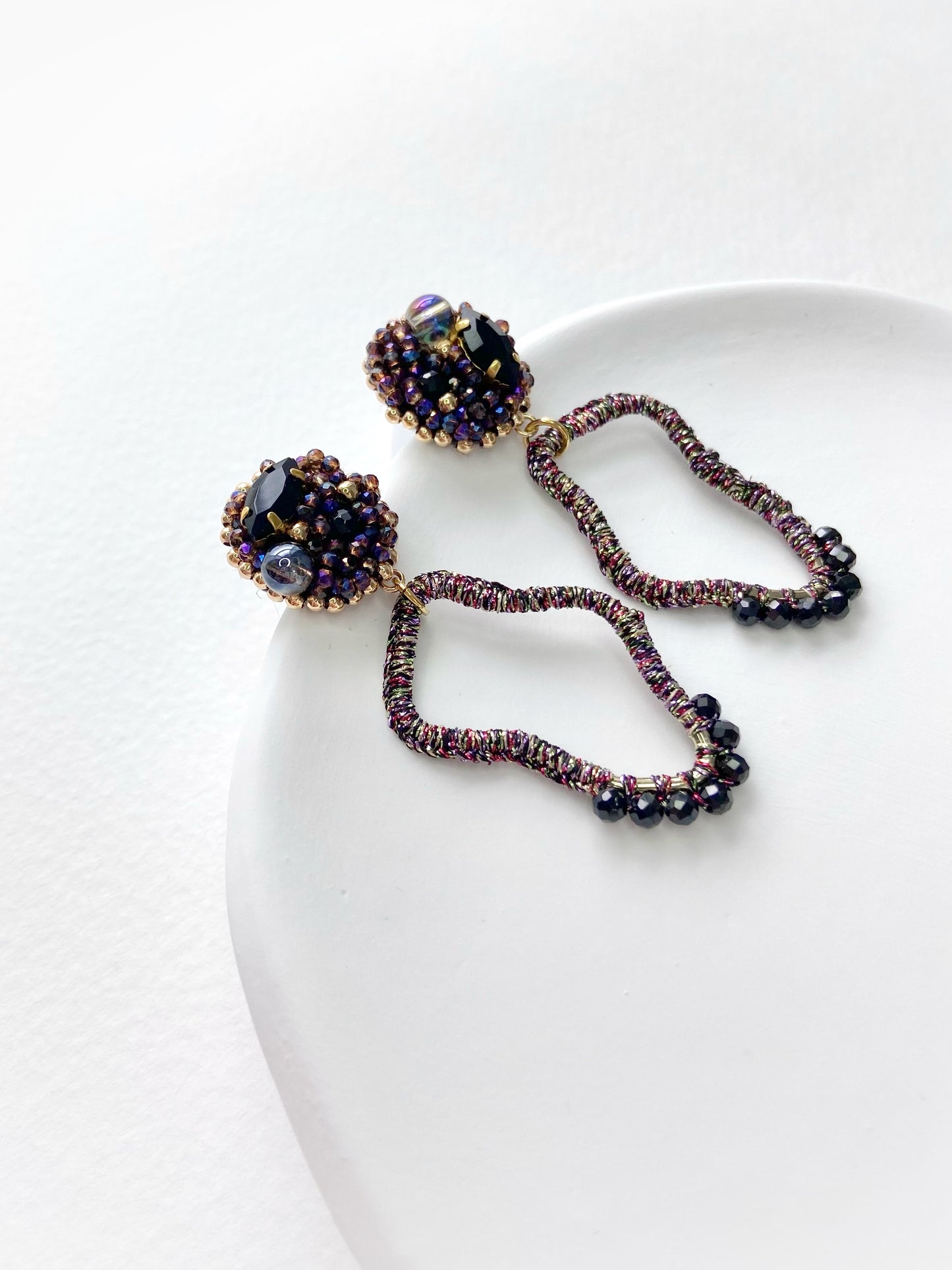 IE185_Bead Embroidered Earrings