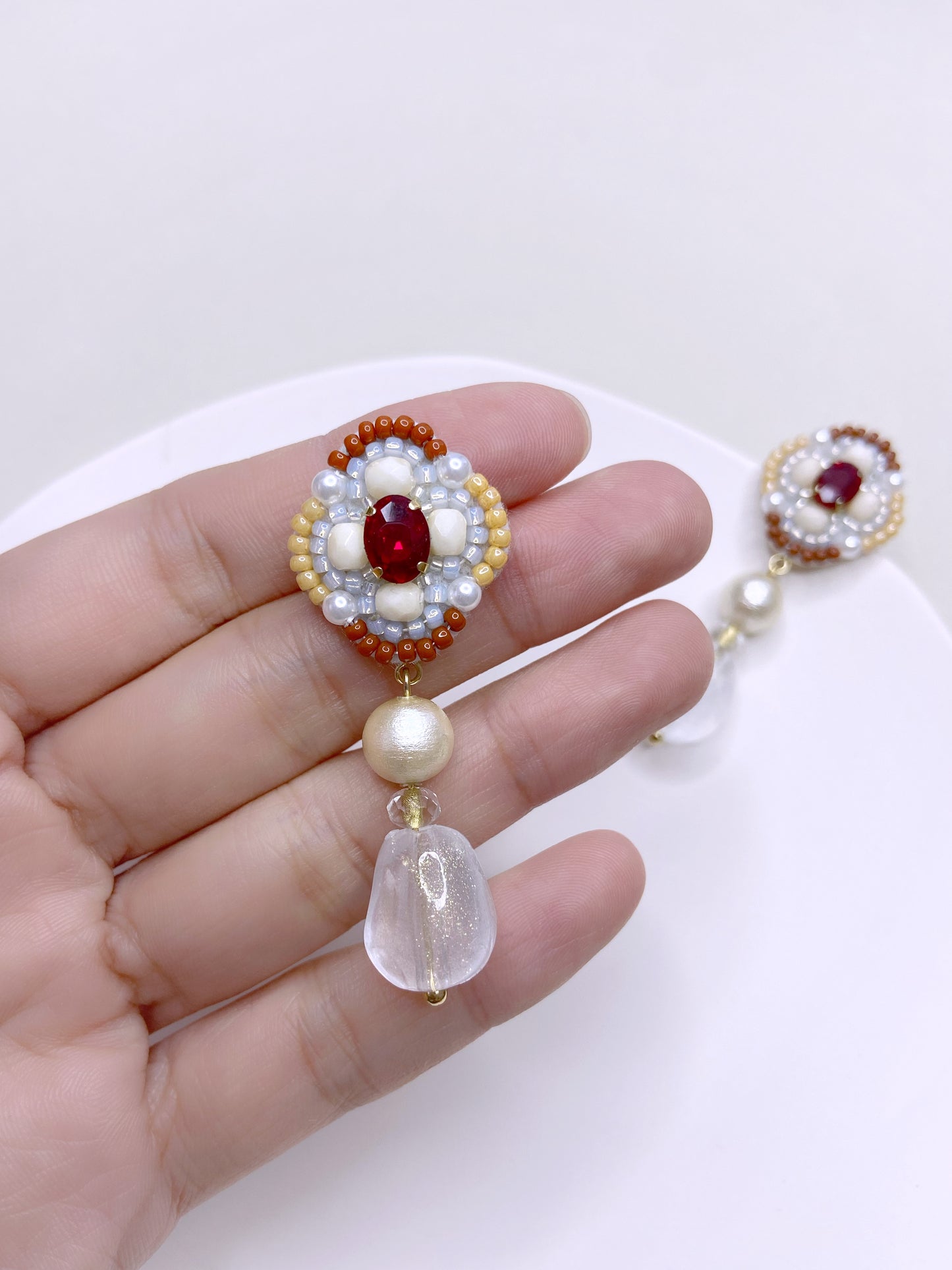 IE266_Bead Embroidered Earrings