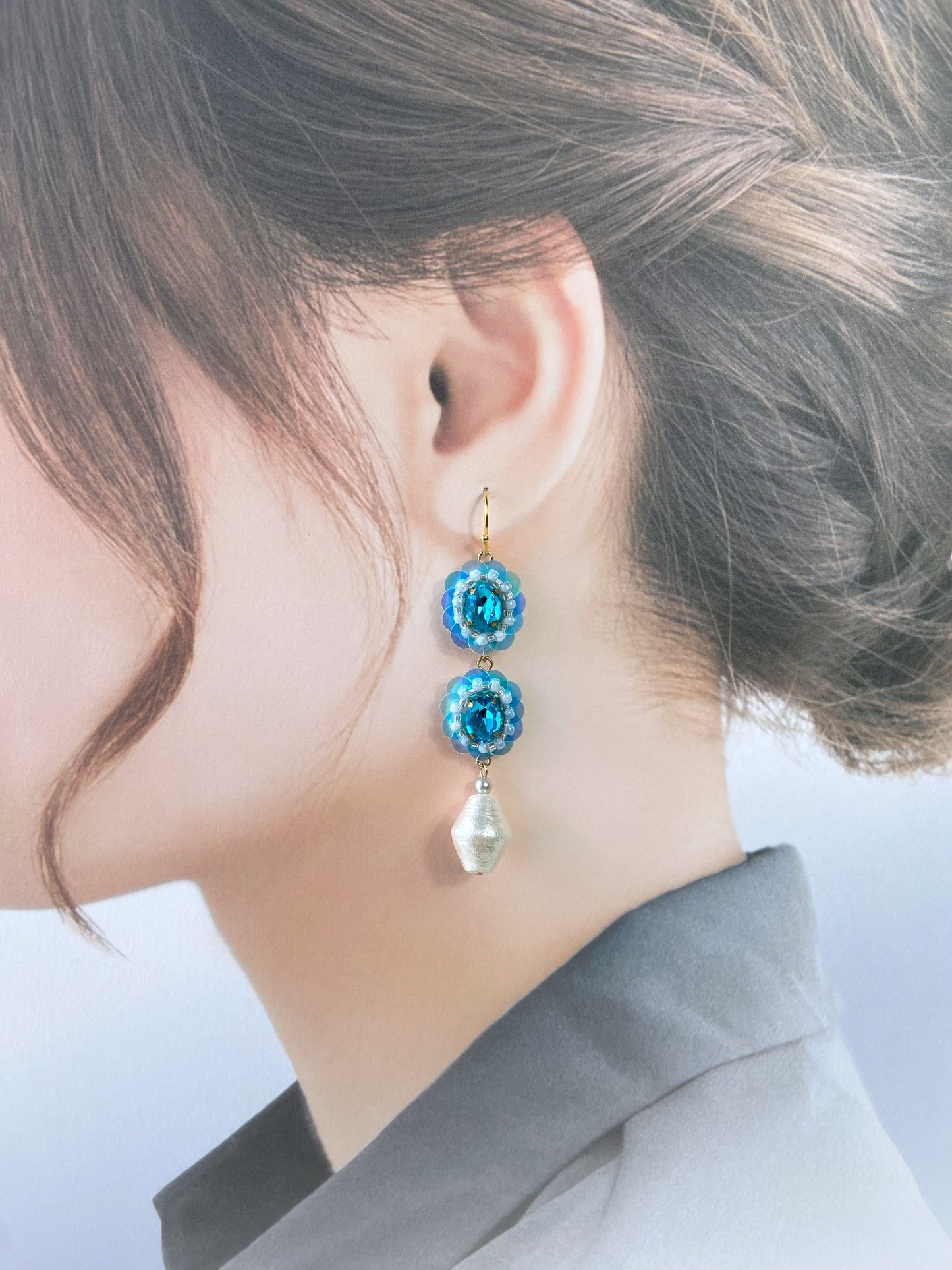 IE207_ビーズ刺繍イヤリング