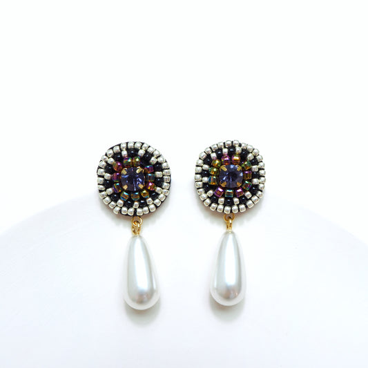 IE046_Bead Embroidered Earrings