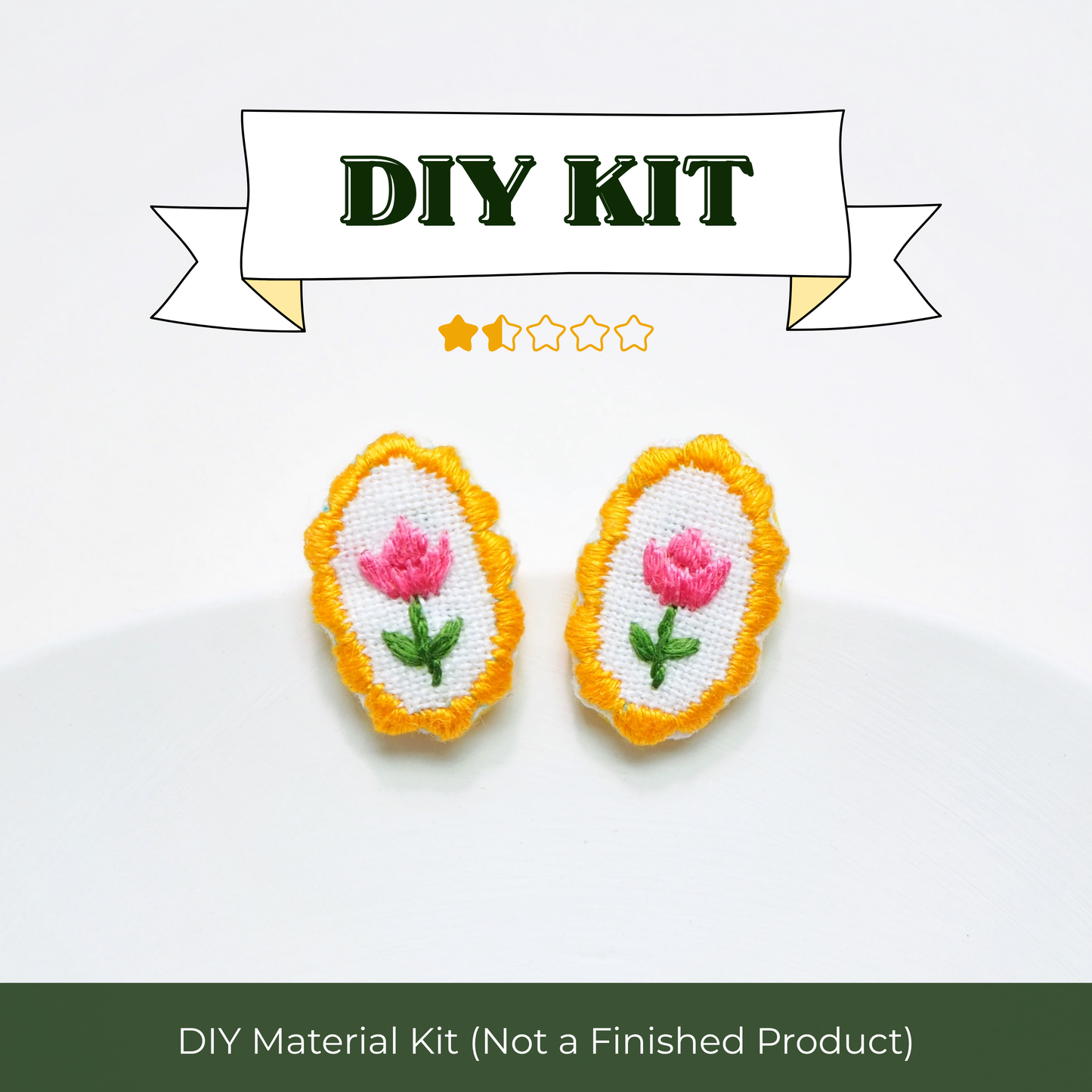 【DIY Kit】IE107_Thread Embroidered Earrings