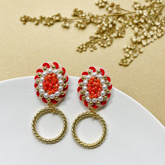 IE133_Bead Embroidered Earrings