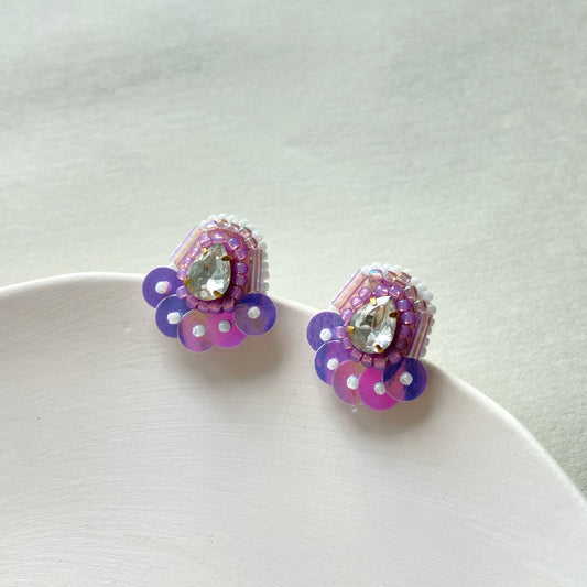 IE153_Bead Embroidered Earrings