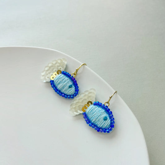 IE160_Thread & Bead Embroidered Earrings