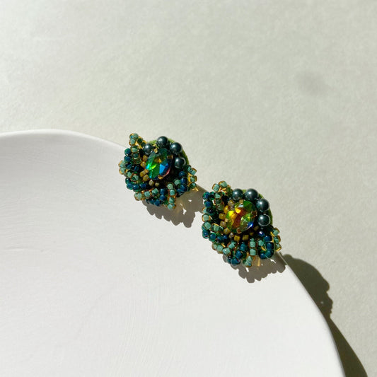 IE162_Bead Embroidered Earrings