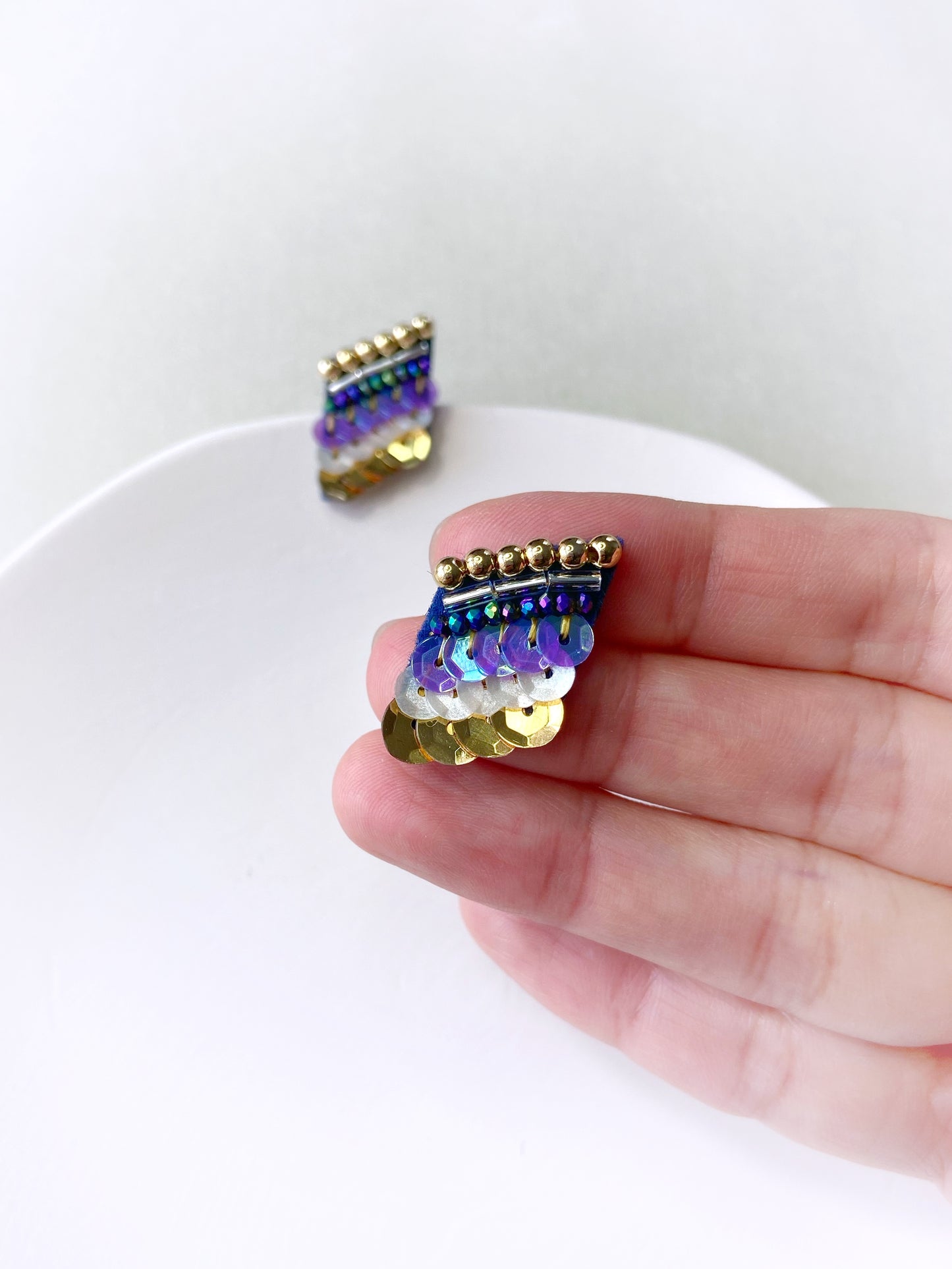 IE178_Bead Embroidered Earrings
