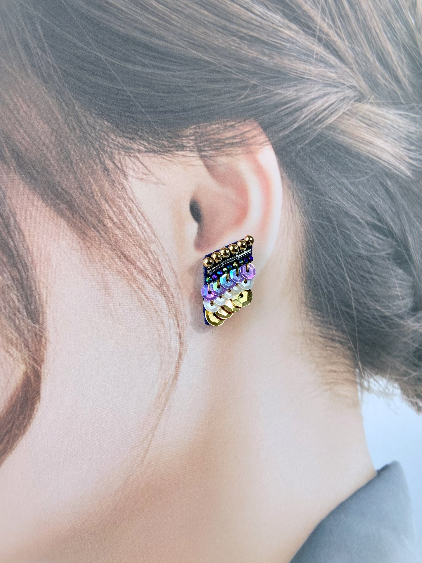 IE178_Bead Embroidered Earrings
