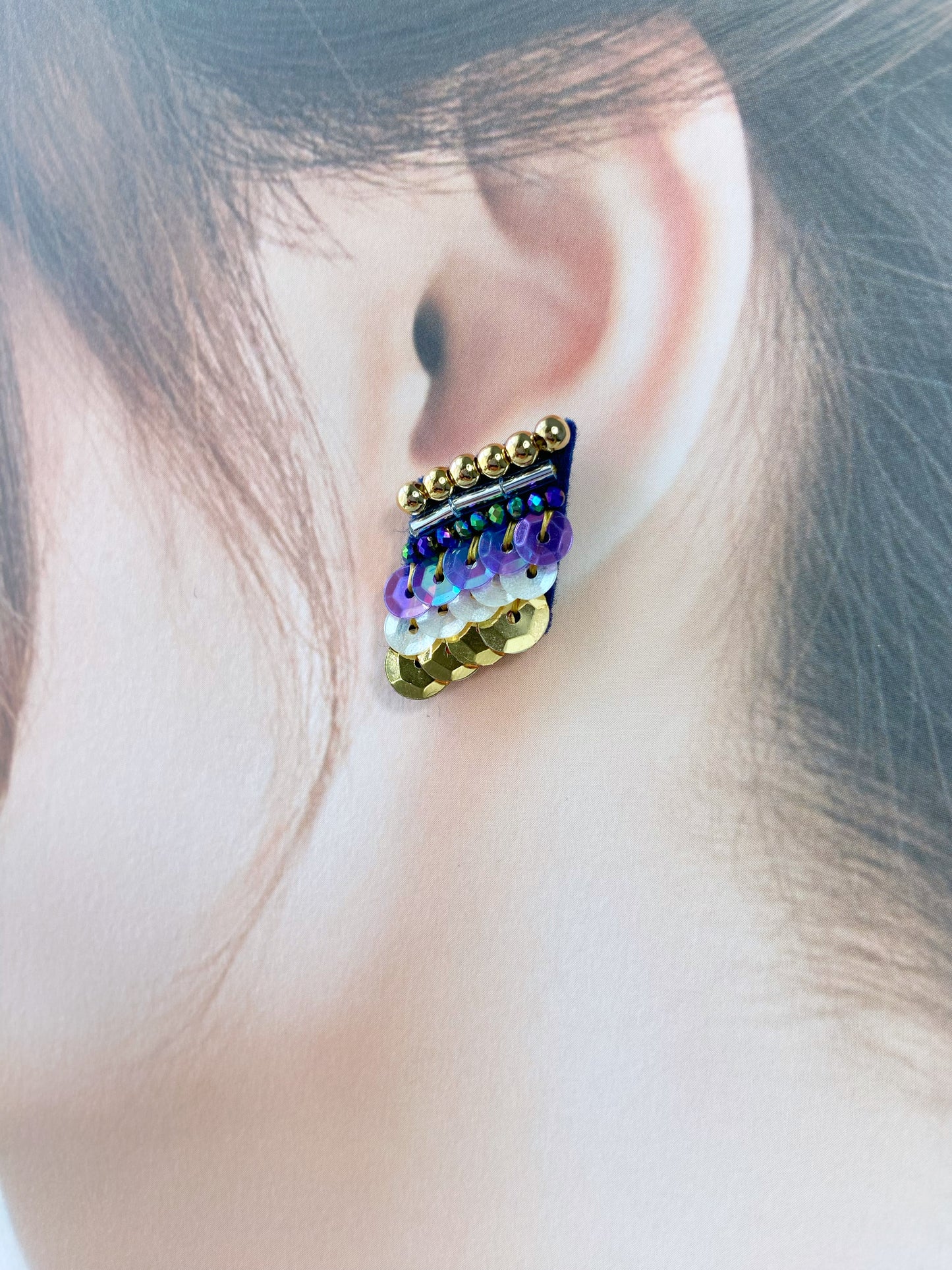 IE178_Bead Embroidered Earrings