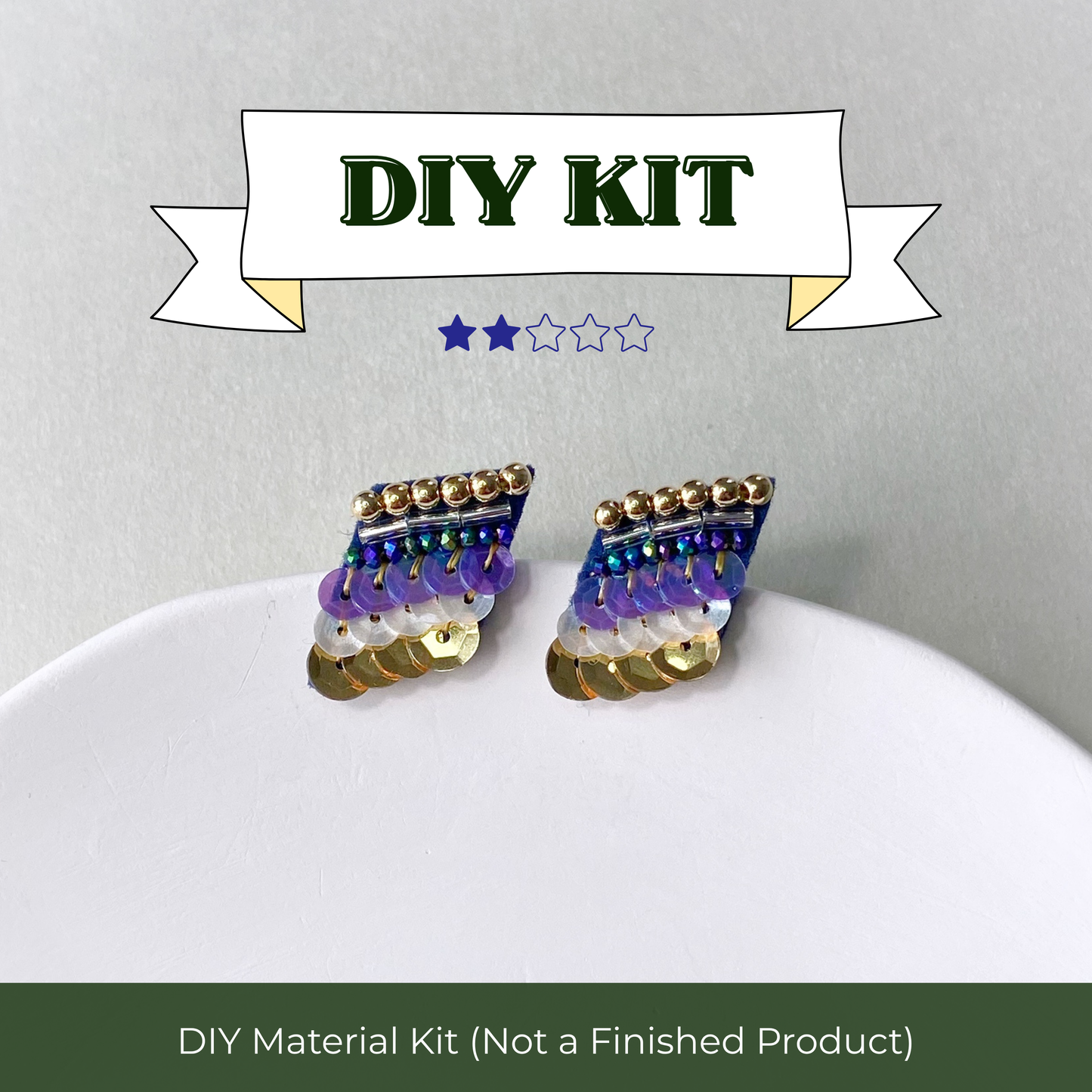 【DIY Kit】IE178_Bead Embroidered Earrings