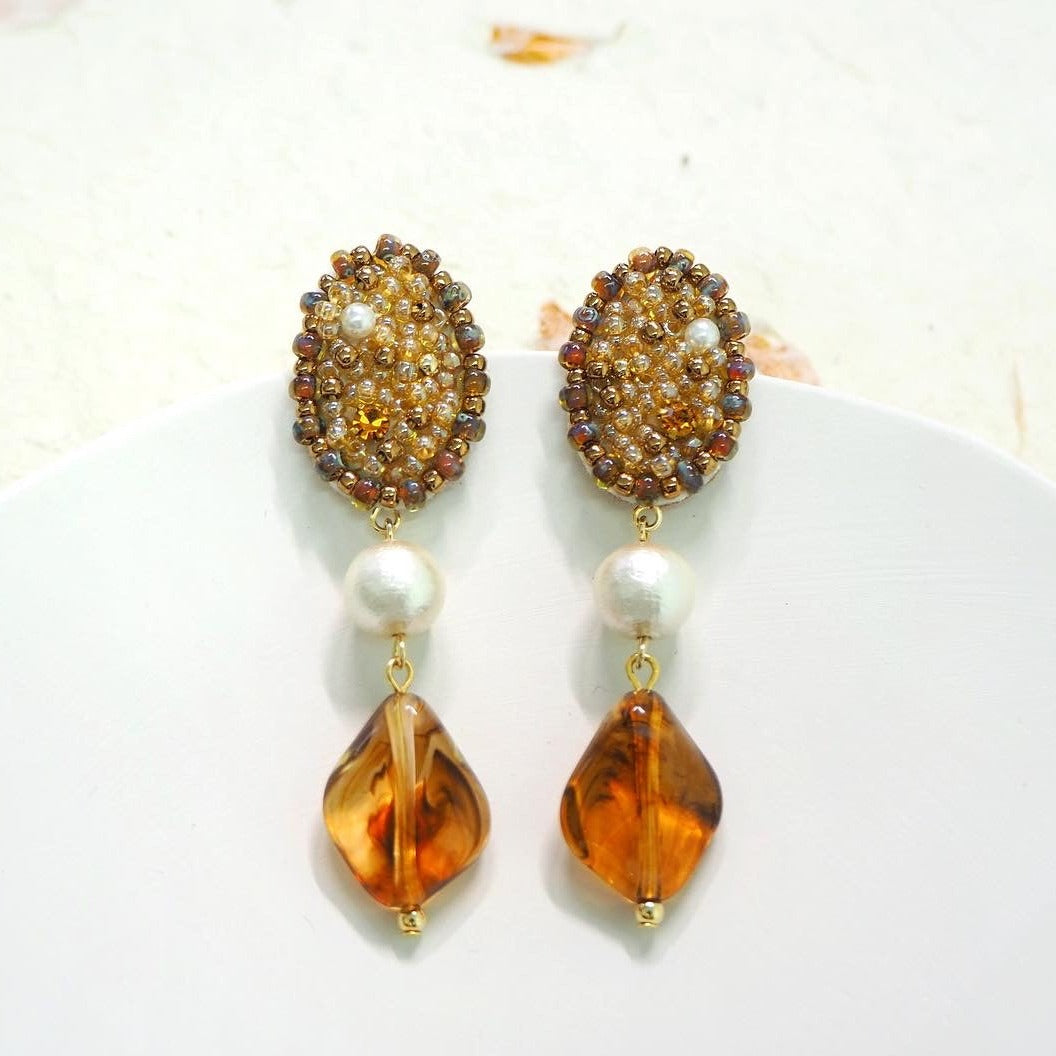 IE179_Bead Embroidered Earrings