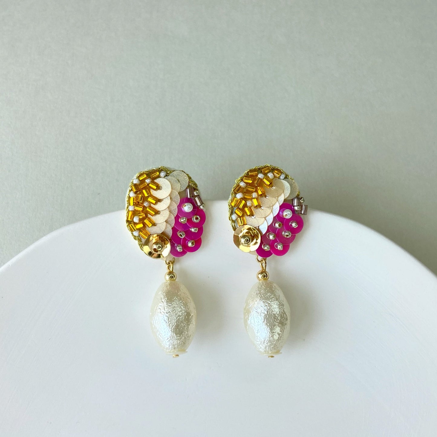 IE181_Bead Embroidered Earrings