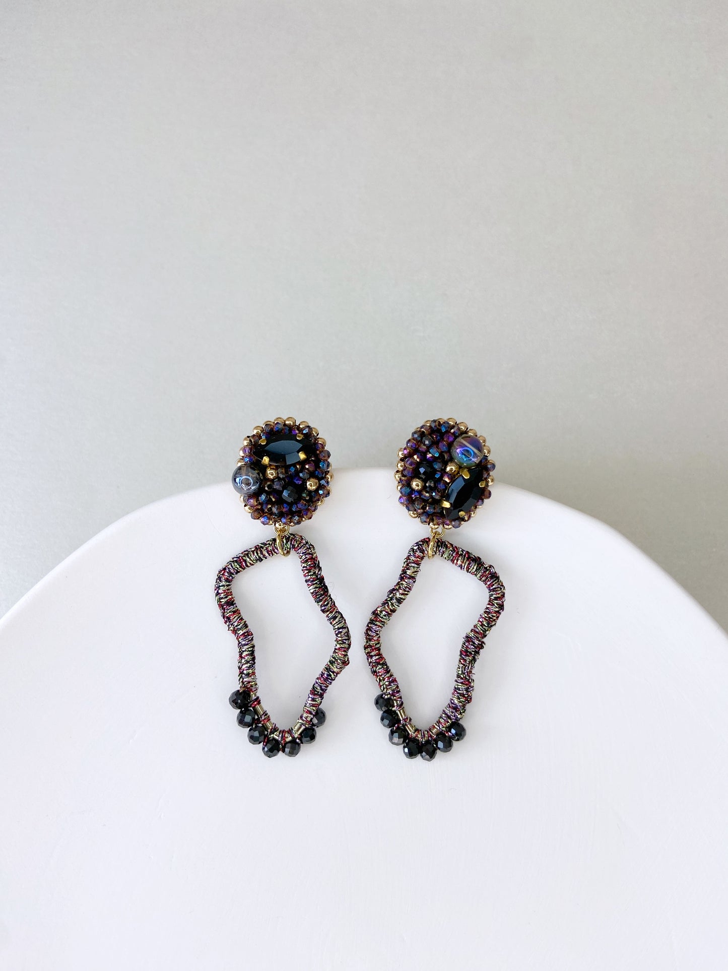 IE185_Bead Embroidered Earrings