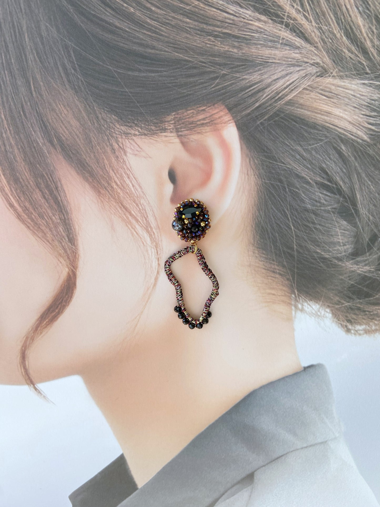 IE185_Bead Embroidered Earrings