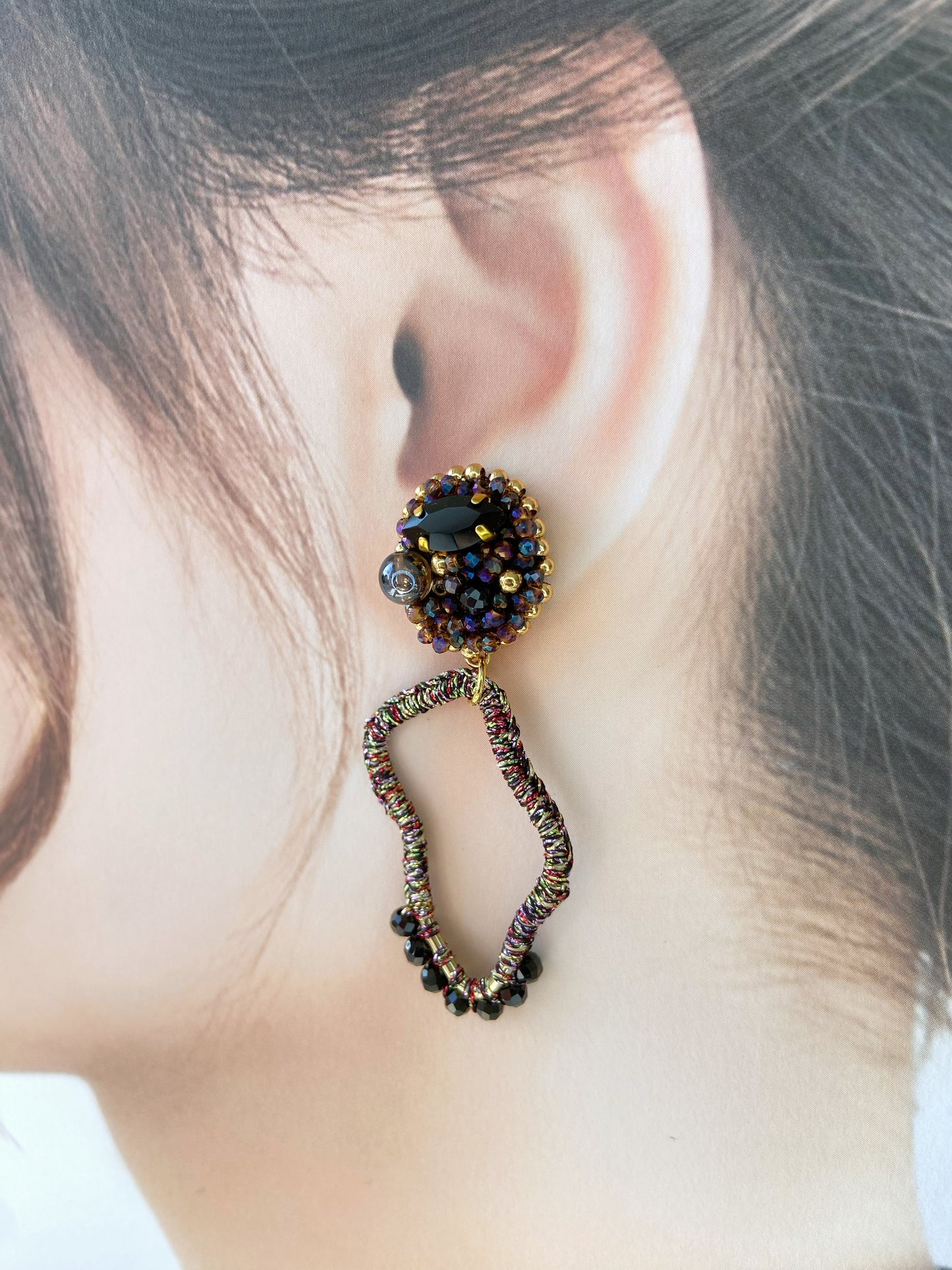 IE185_Bead Embroidered Earrings