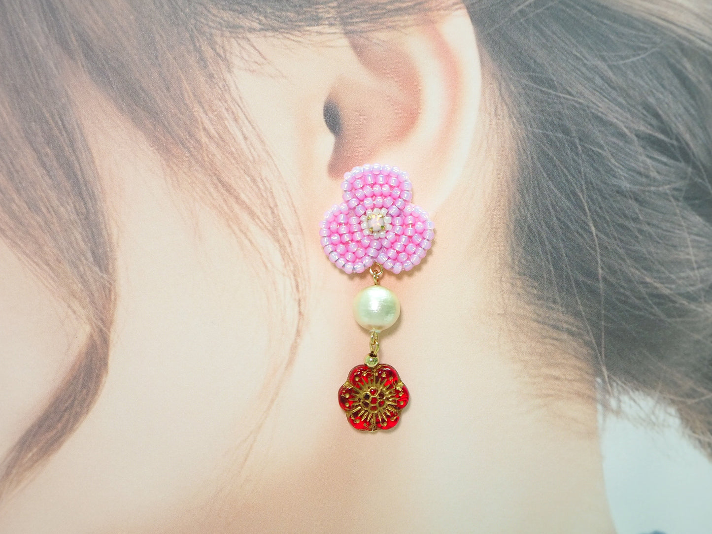 IE186_Bead Embroidered Earrings