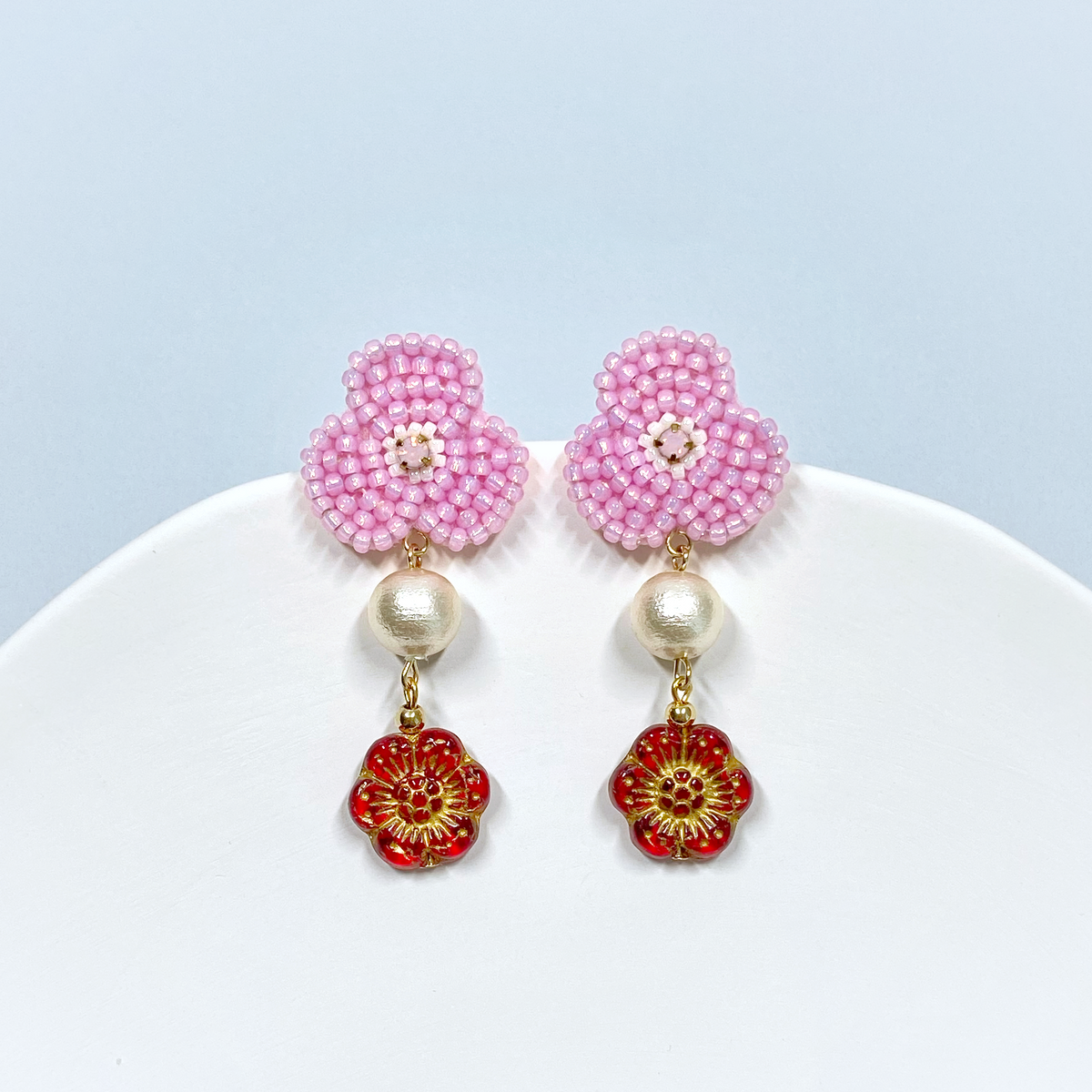 IE186_Bead Embroidered Earrings
