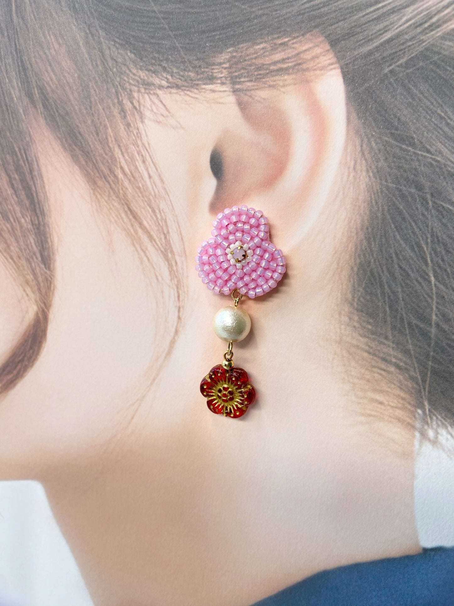 IE186_Bead Embroidered Earrings