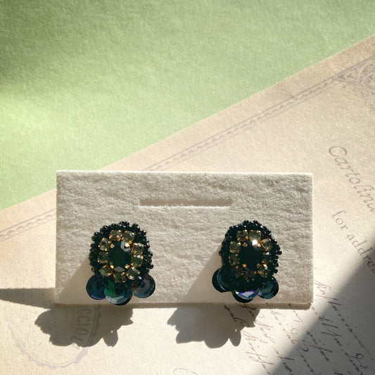 IE218_Bead Embroidered Earrings