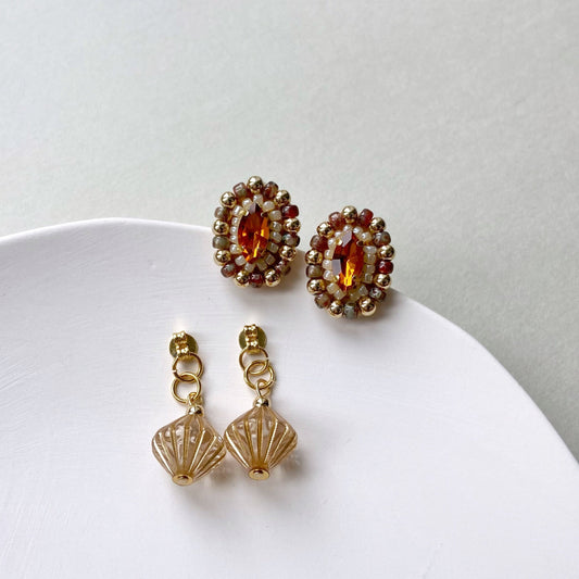 IE227_Bead Embroidered Earrings