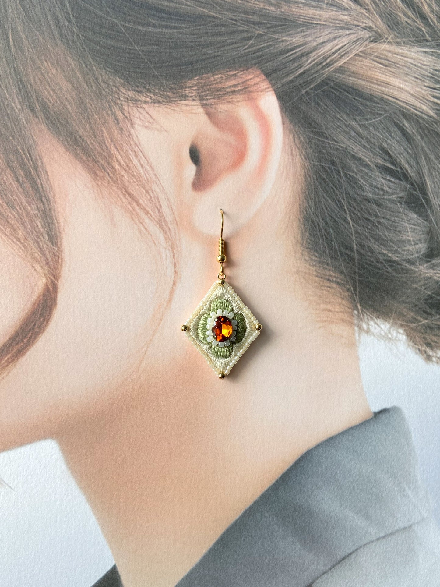 IE287_線珠刺繡耳環