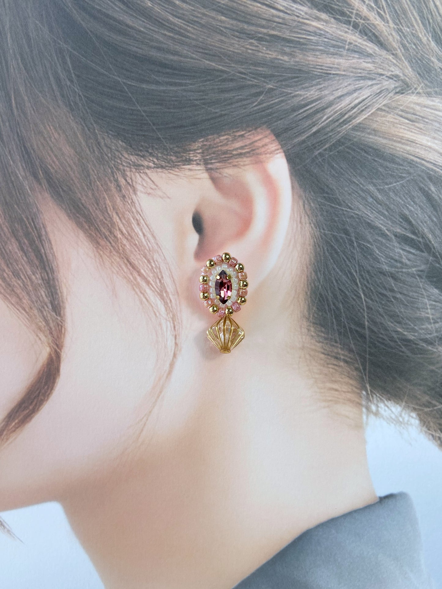 IE308_Bead Embroidered Earrings