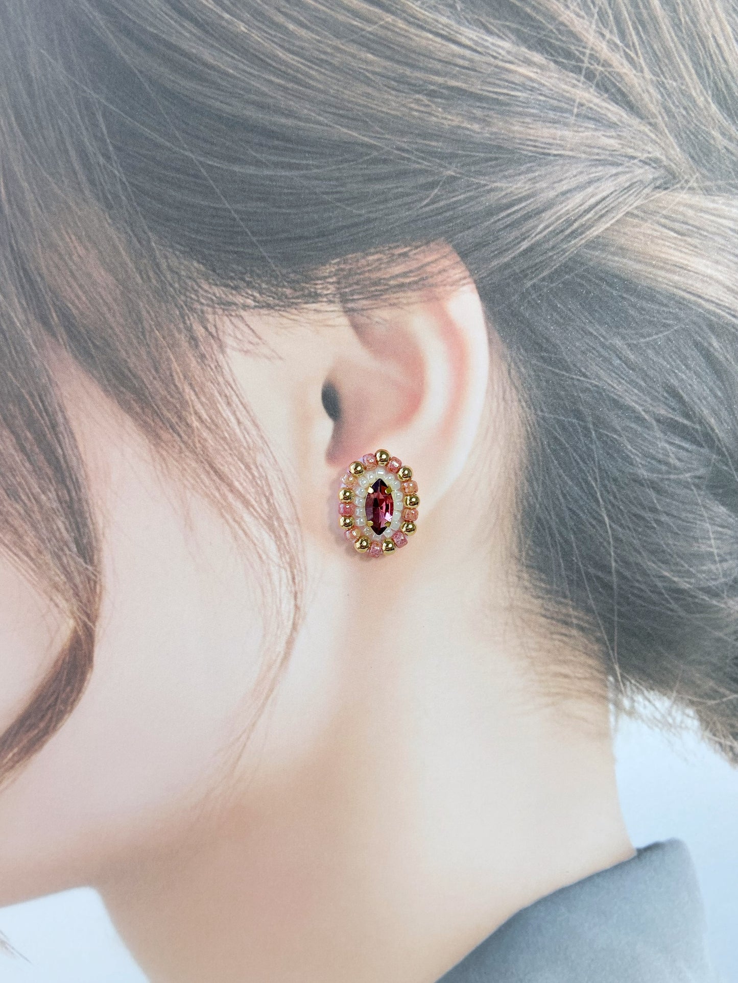 IE308_Bead Embroidered Earrings