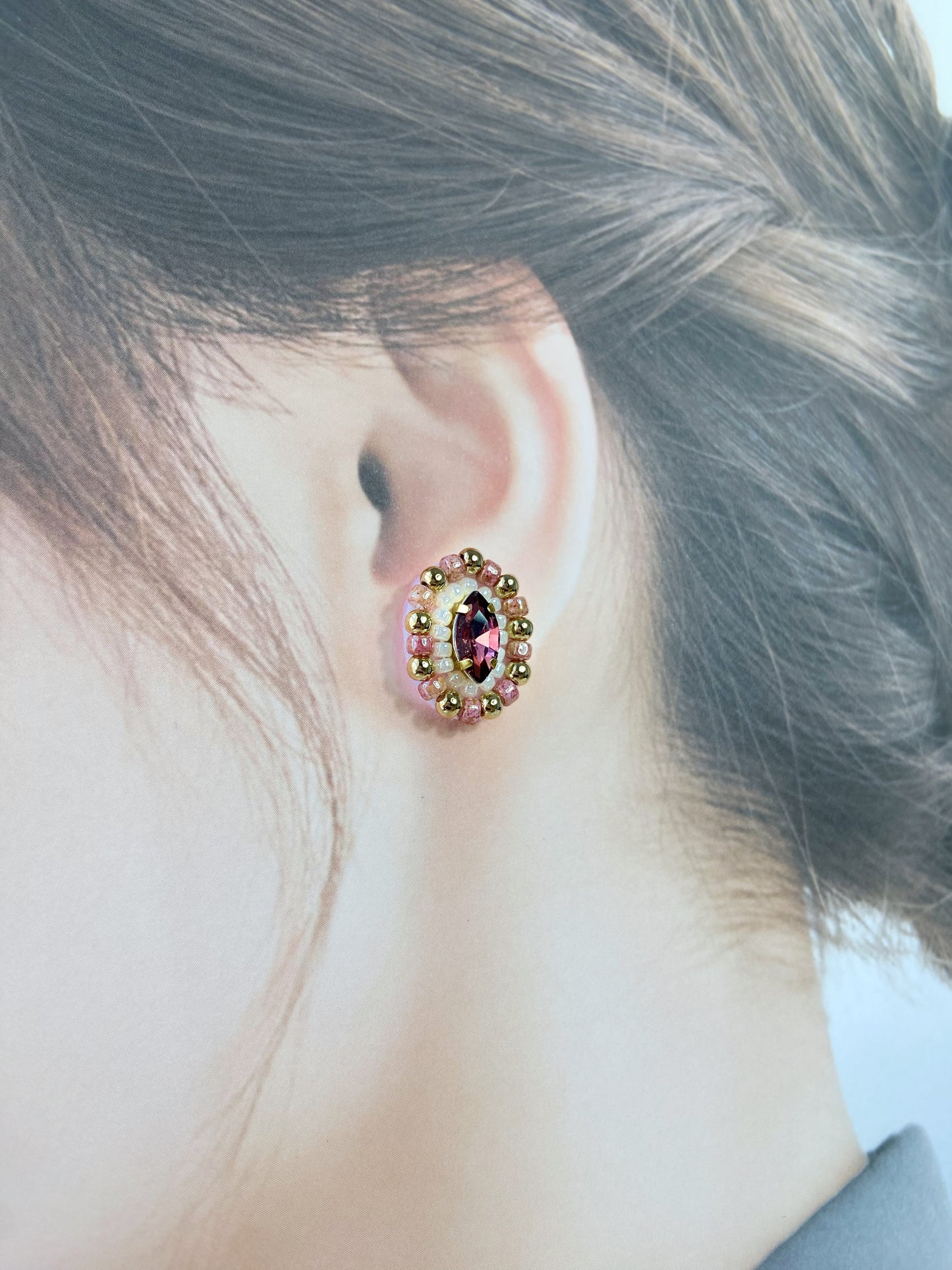 IE308_Bead Embroidered Earrings