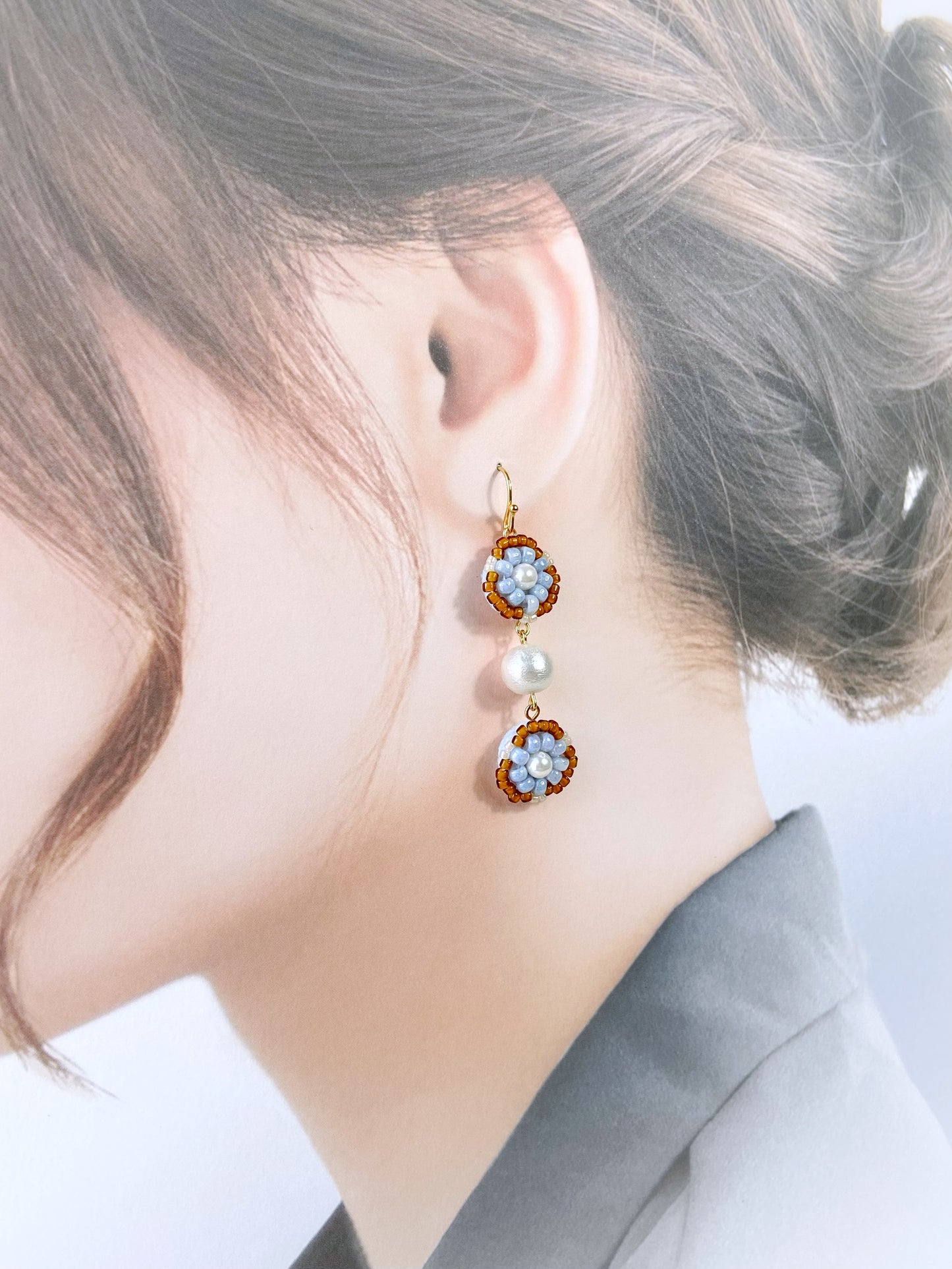 IE311_Bead Embroidered Earrings