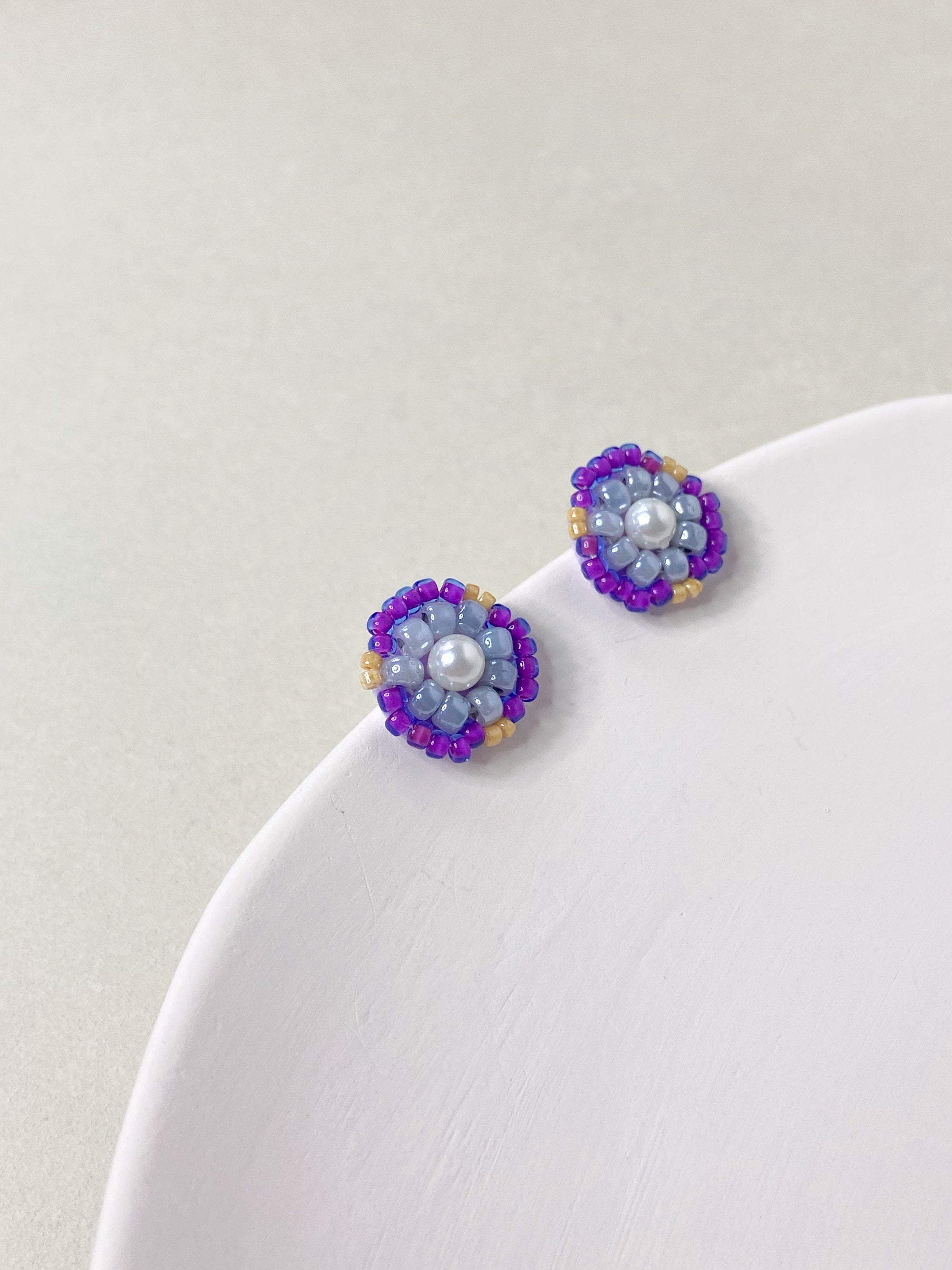 Bead Embroidered Earrings (IE324) | Sakiya Handcrafts