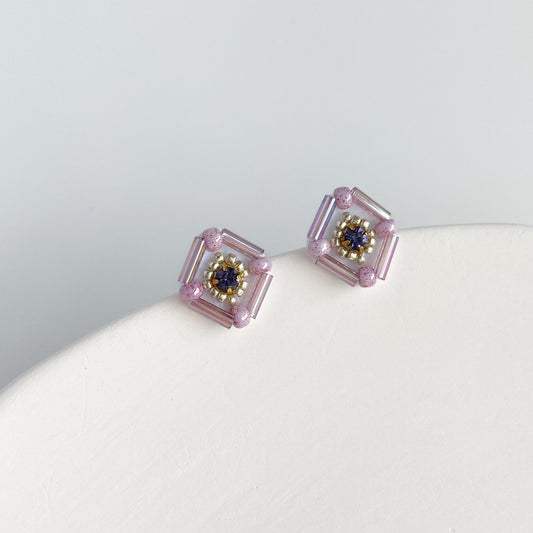 IE332_串珠刺繡耳環