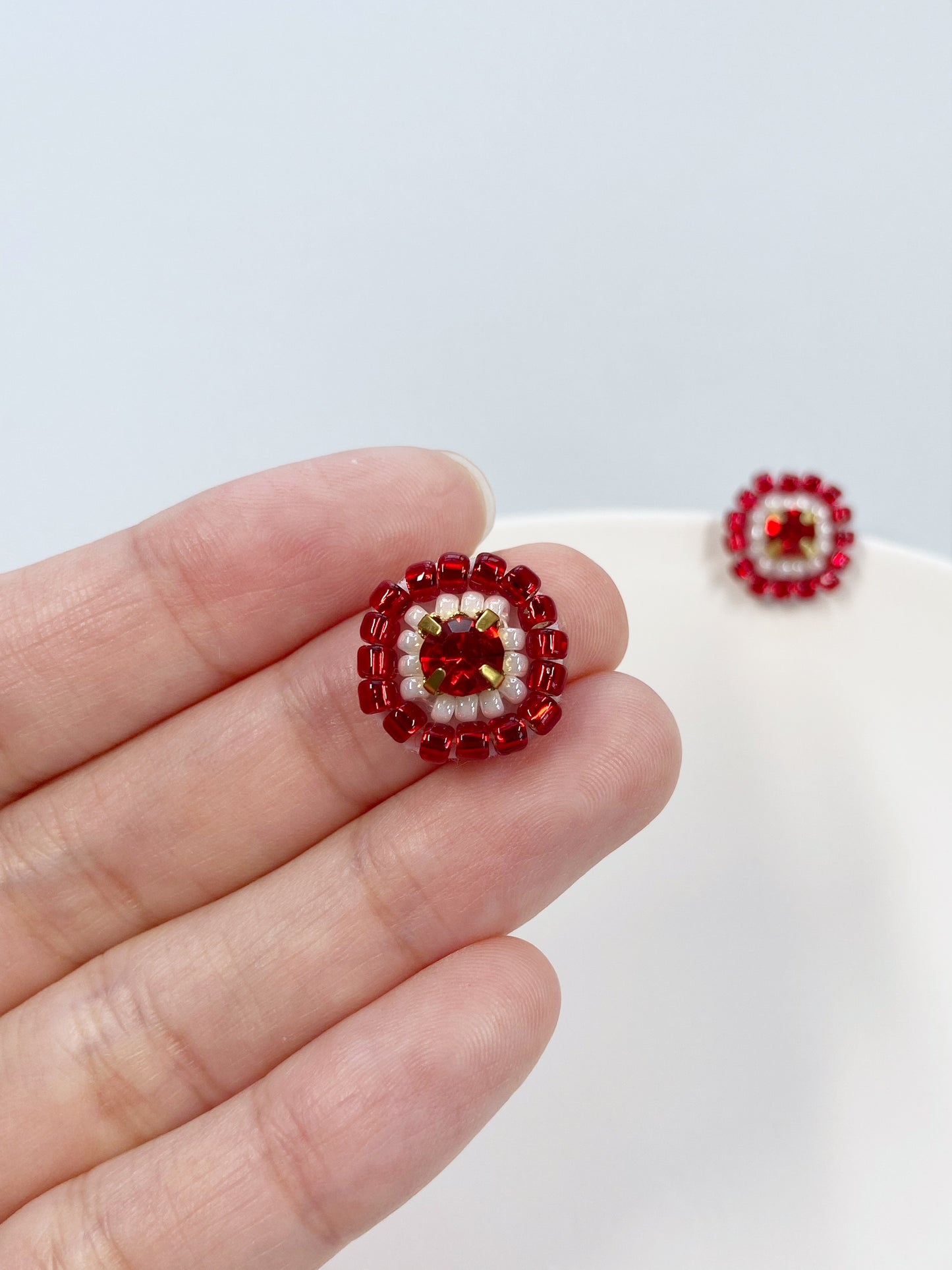 IE336_Bead Embroidered Earrings