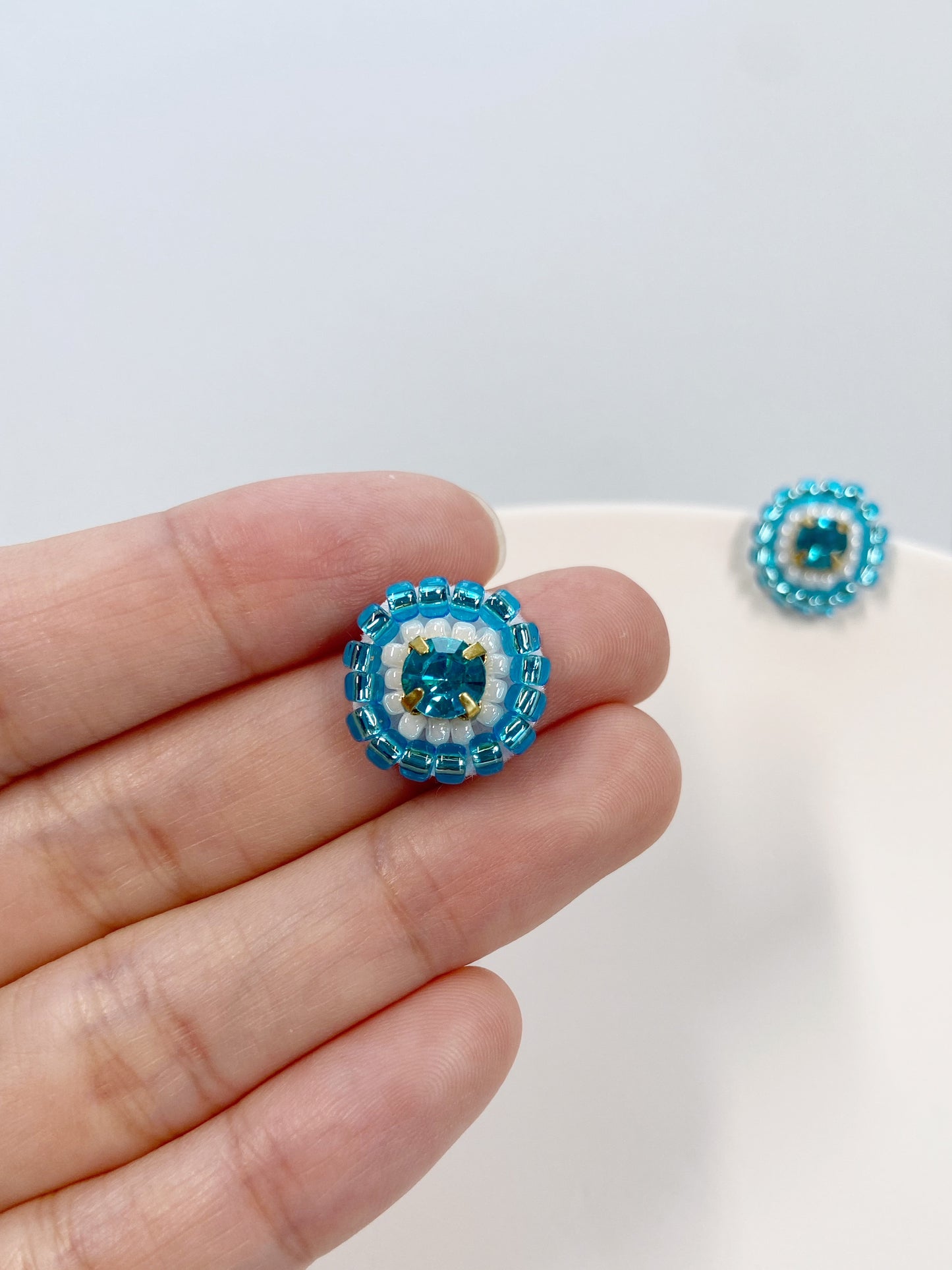 IE339_Bead Embroidered Earrings