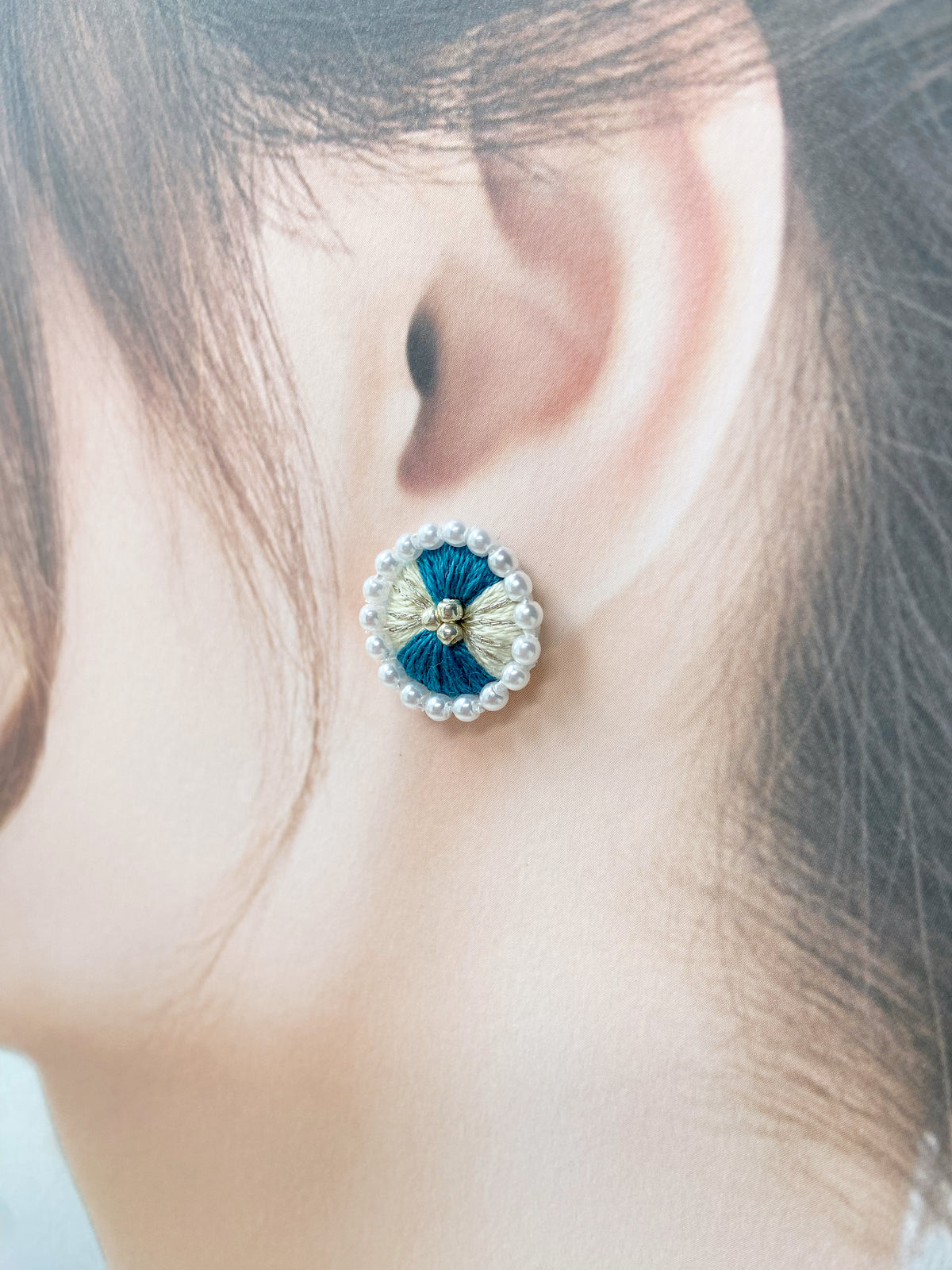 IE360_Thread & Bead Embroidered Earrings