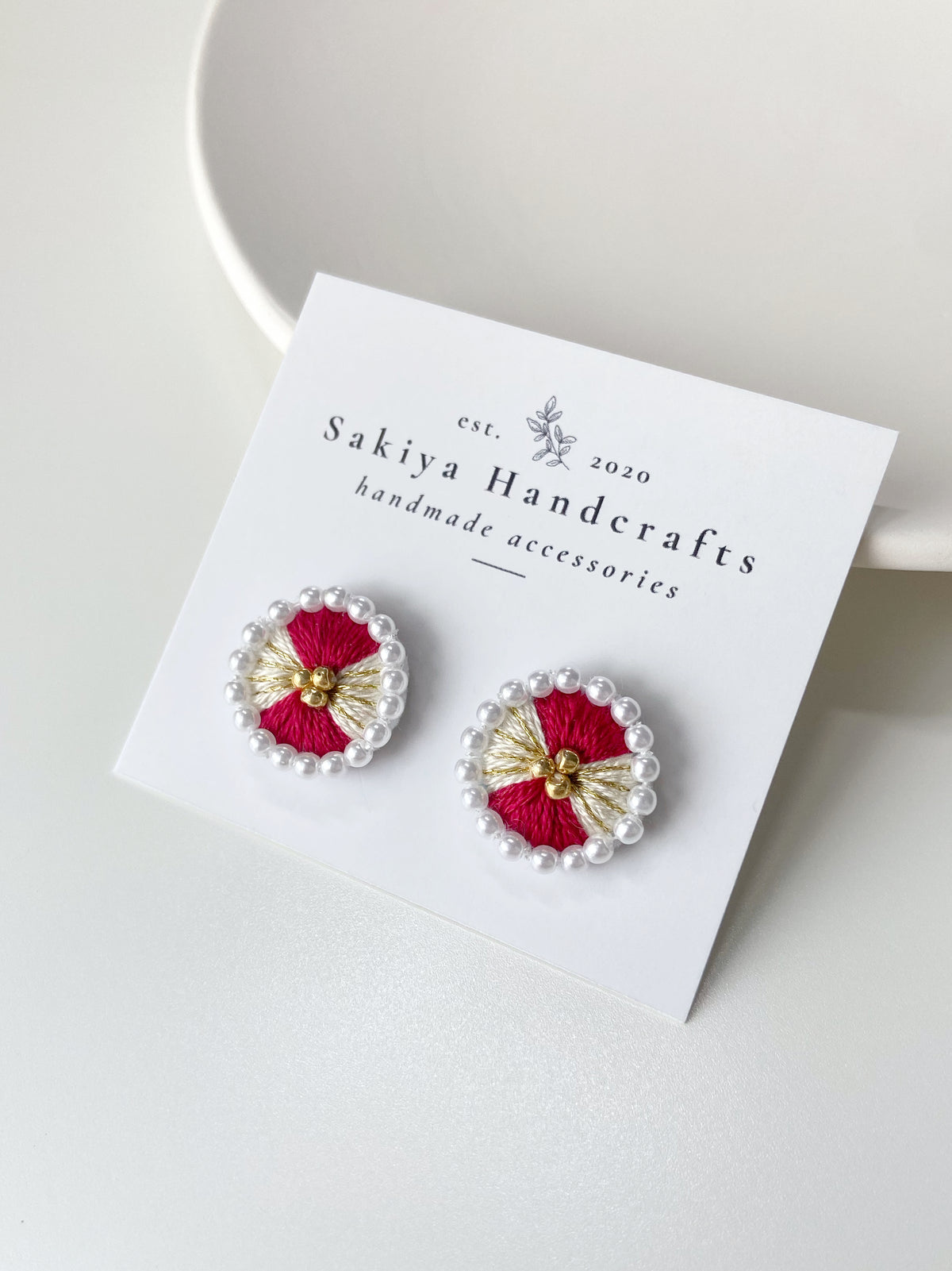 IE361_Thread & Bead Embroidered Earrings