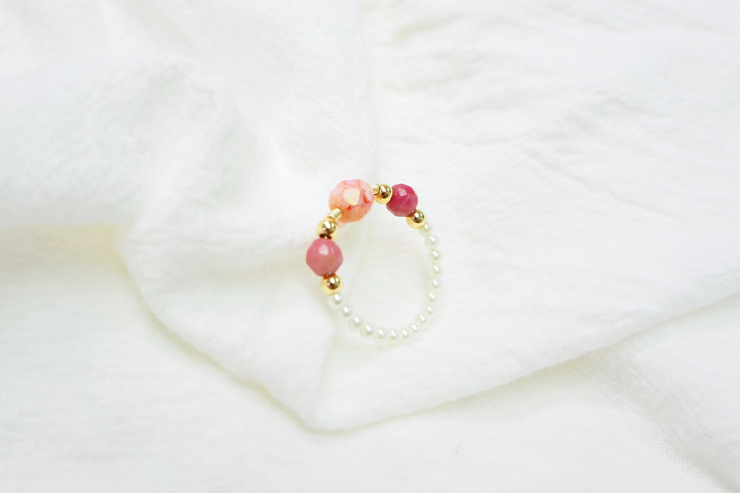 IER001_Wire Wrapped Crystal Ring_Rhodochrosite