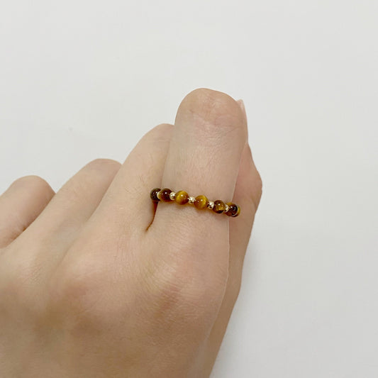 IER008_Wire Wrapped Crystal Ring_Tiger's Eye