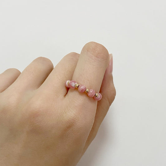 IER010_Wire Wrapped Crystal Ring_Rhodochrosite